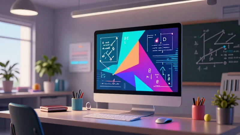 Geometría digital vibrante en estilo educativo mexicano moderno