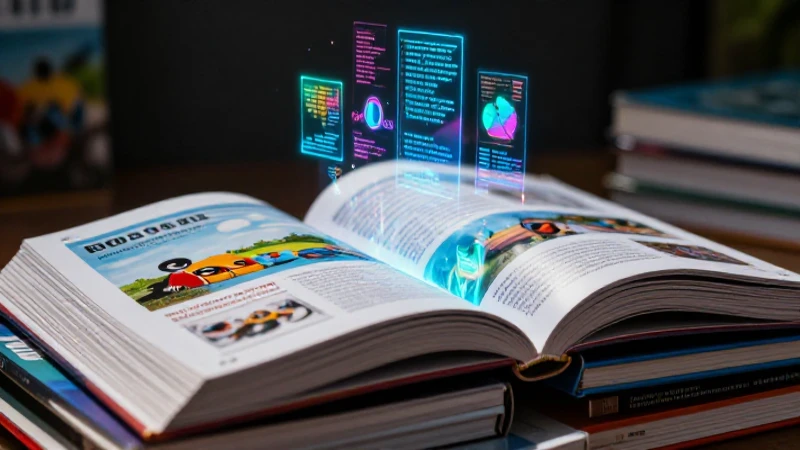 Estudio futurista de libros con datos holográficos