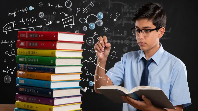 Mejores libros 1° secundaria para un aprendizaje completo 3 Joven estudiante mexicano con libros y ciencia dinámica
