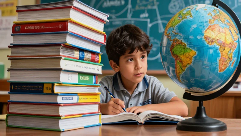 Estudiante mexicano con libros educativos vibrantes