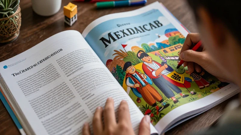 Conoce los mejores libros de 5 grado para la nueva escuela mexicana 3 Ilustración vibrante de un libro de texto educativo de alta calidad