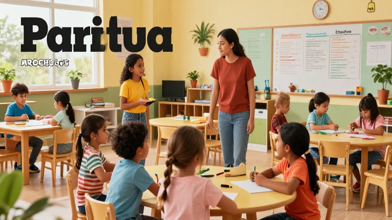 Niños de preescolar aprenden en un aula moderna y colorida