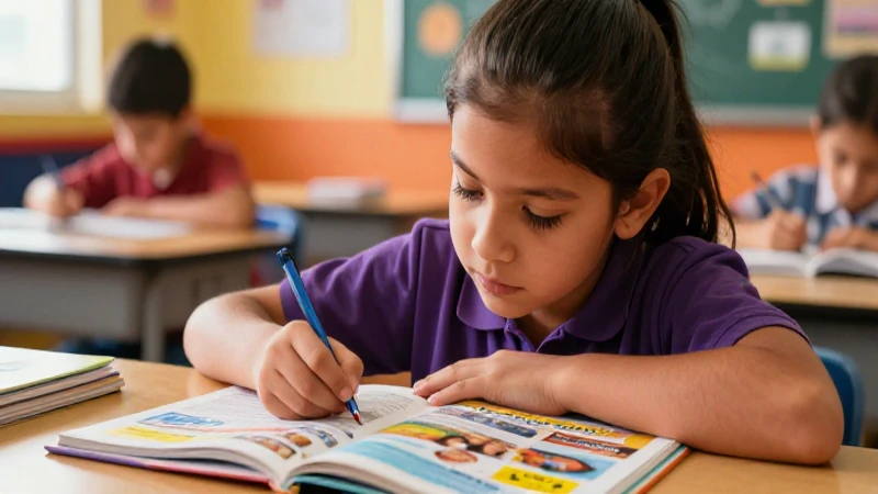 Estudiante mexicano enfocado, ilustración educativa vibrante