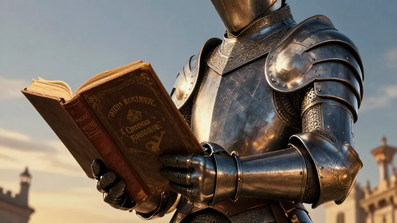 Revive los clásicos escolares inolvidables: Libros que marcaron generaciones 5 Quijote en armadura y libro con estilo cinematográfico