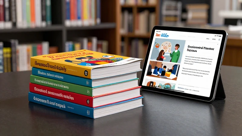 Libros educativos modernos en entorno profesional