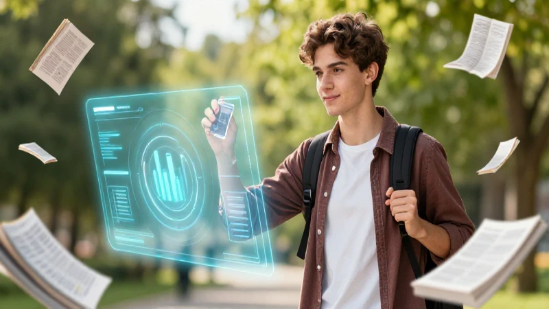 Estudiante triunfa en aprendizaje digital hiperrealista