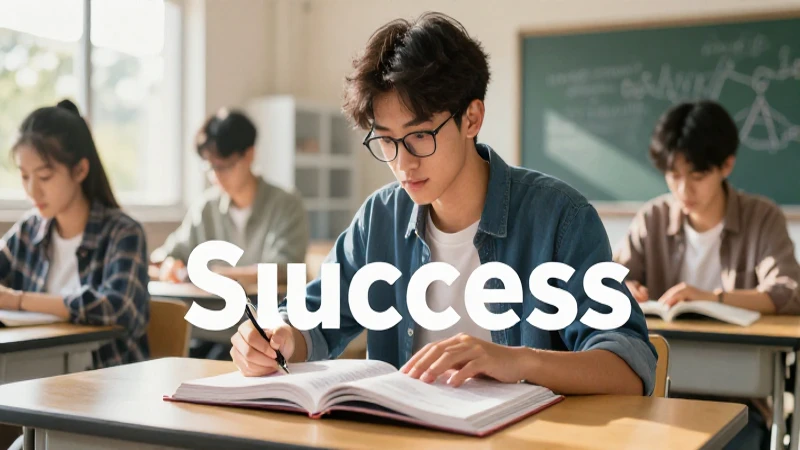 Estudiante exitoso en revista educativa moderna