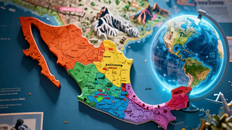 Mapa vibrante y profesional de México