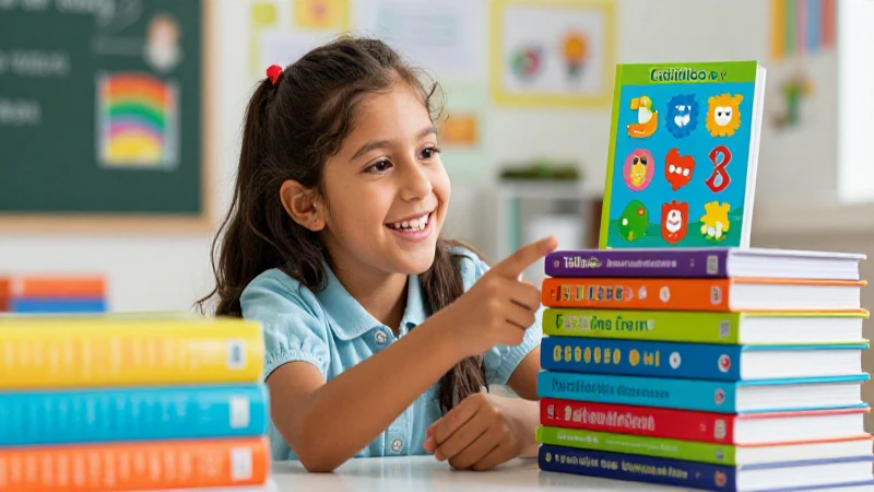 Estudiante mexicano feliz aprende con libros vibrantes