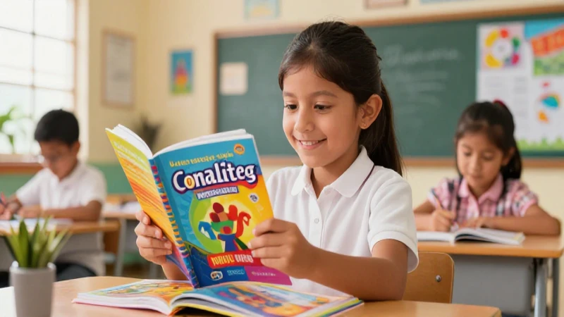 Explora los mejores Libros Conaliteg 3er grado y conoce tu entidad 3 Estudiante sonriente con libros, aprendiendo vibrante