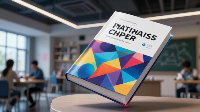 Libro de matemáticas con patrones geométricos vibrantes
