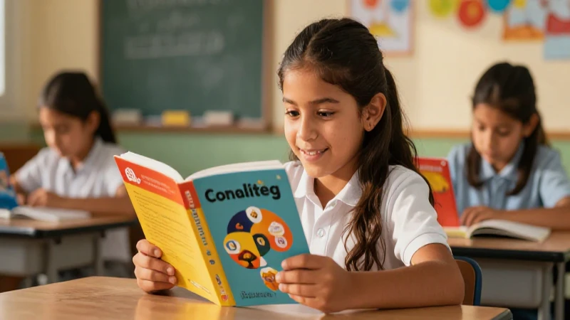 Potencia el aprendizaje de tus hijos con libros de Conaliteg para primer grado 3 Estudiante mexicano feliz aprende ilustración vibrante