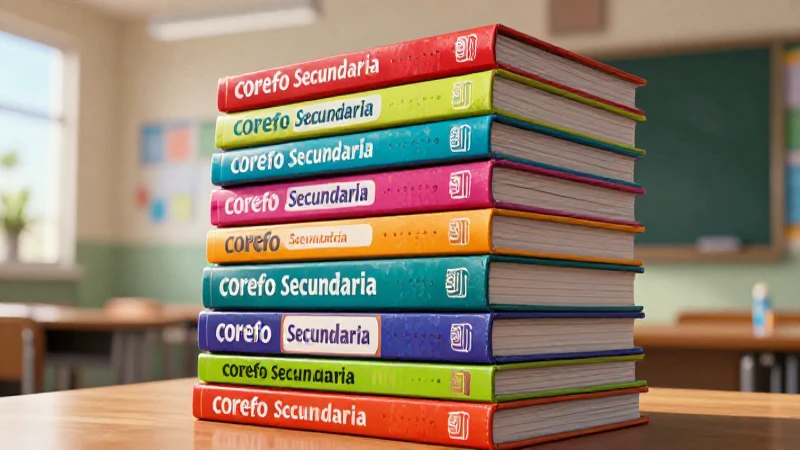 Libros coloridos de secundaria, estilo mexicano y moderno