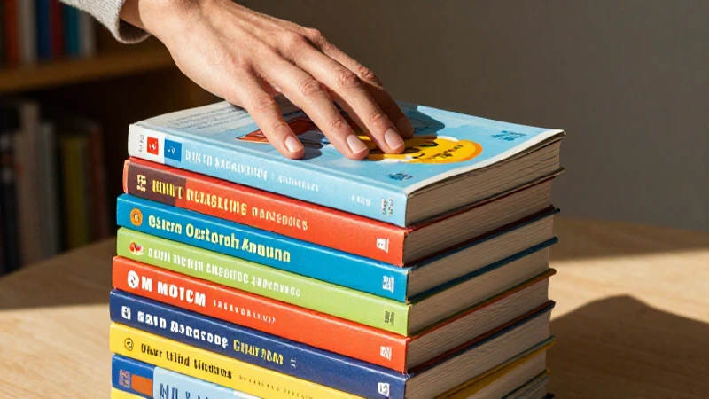 Apilamiento colorido de libros educativos