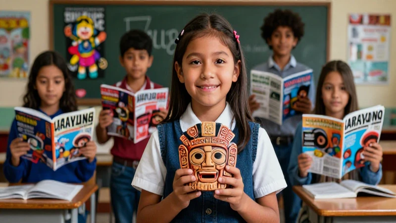 Retrato fotorealista de niño mexicano con artefactos