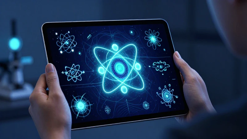 Tablet educativa con diagramas de física y luz