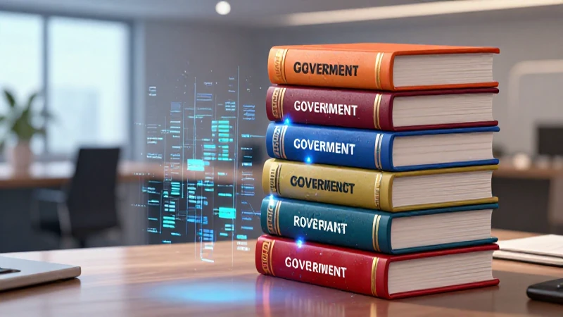 Libros de políticas gubernamentales con visualización de datos