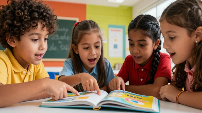 Niños mexicanos aprendiendo inglés con entusiasmo