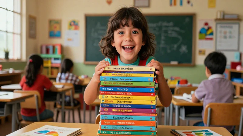 Niño feliz lee en aula moderna mexicana