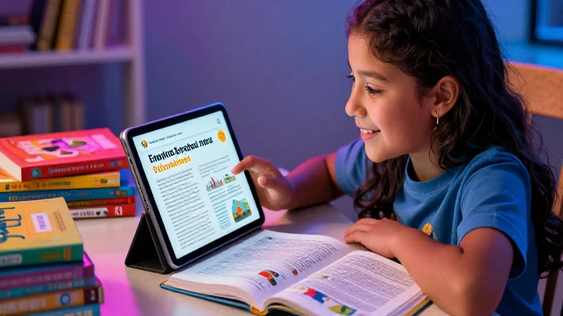Estudiante mexicano interactúa con tablet educativa