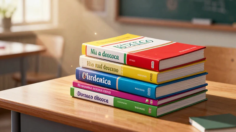Libros de texto mexicanos modernos con luz