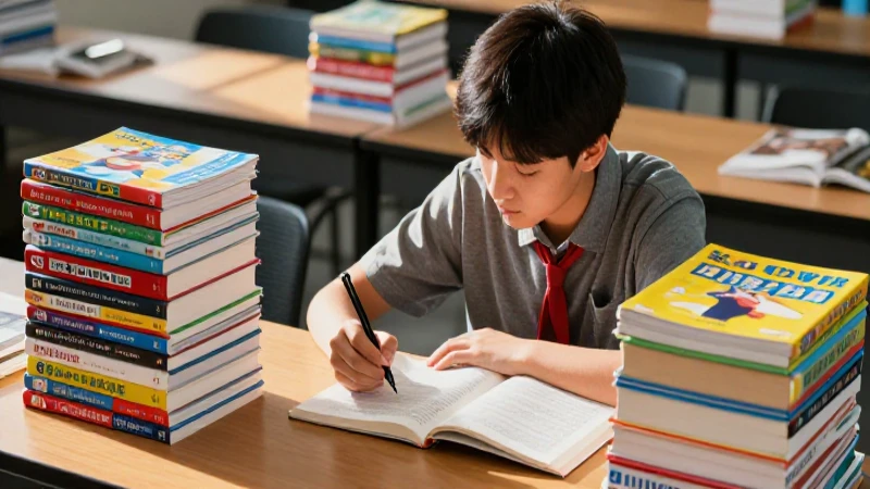 Estudiante concentrado en moderno entorno académico vibrante