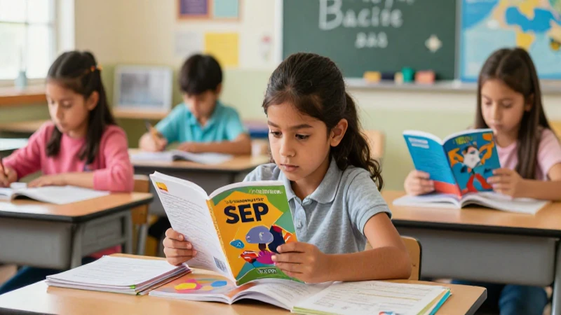 Estudiante mexicano con libros SEP 5to grado