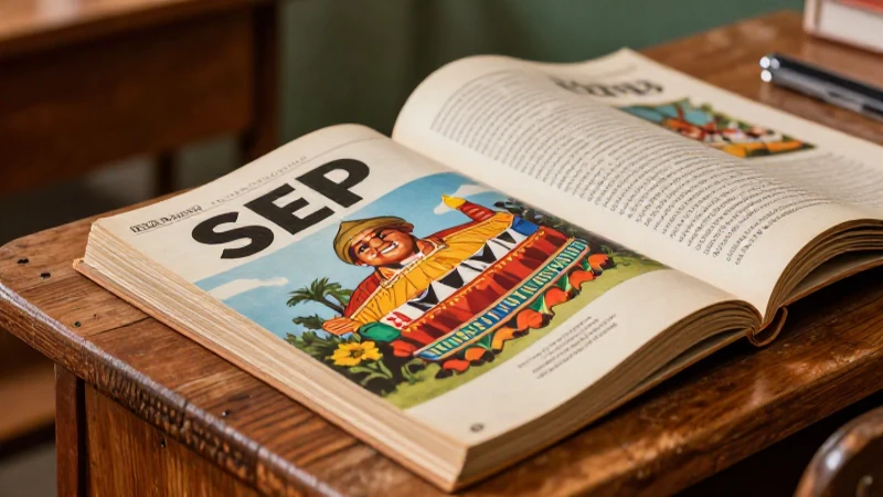 Textos mexicanos vintage de los noventa sobre un escritorio rústico