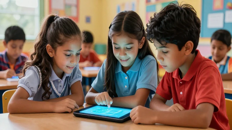 Estudiantes mexicanos usan tabletas educativas con enfoque