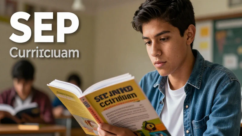 Estudiante mexicano enfocado con libro SEP