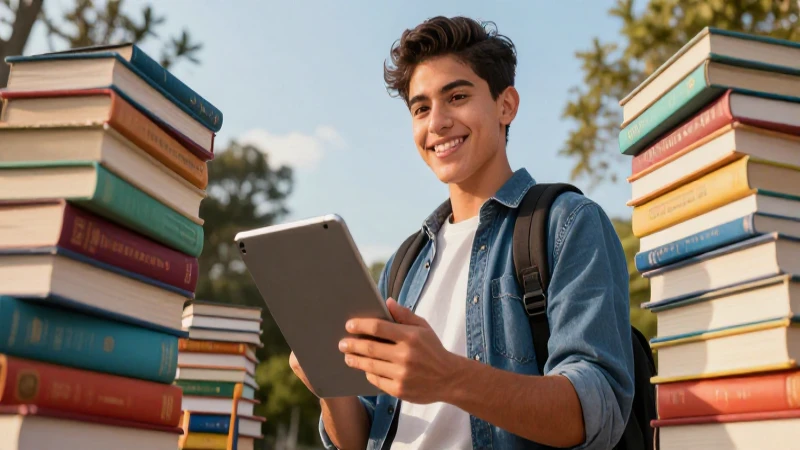 Conoce los mejores libros de la SEP para tu universidad 4 Estudiante mexicano universitario brillante con tablet