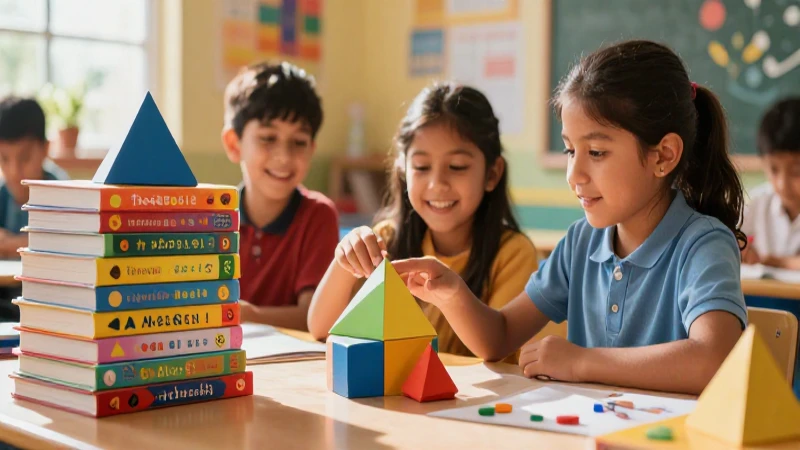 Estudiante feliz aprende geometría con estilo vibrante