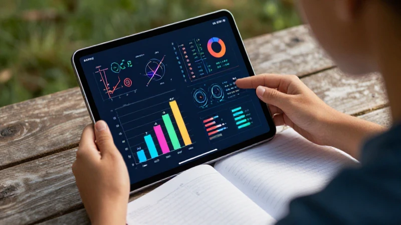Estudiante concentrado en matemáticas digitales vibrantes