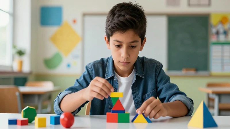Estudiante concentrado resolviendo matemáticas vibrantes