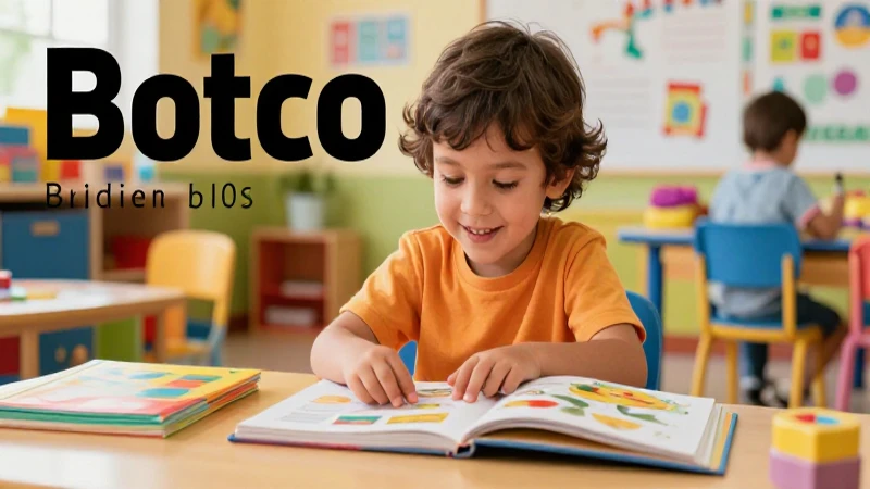 Niño feliz estudiando en un aula moderna vibrante