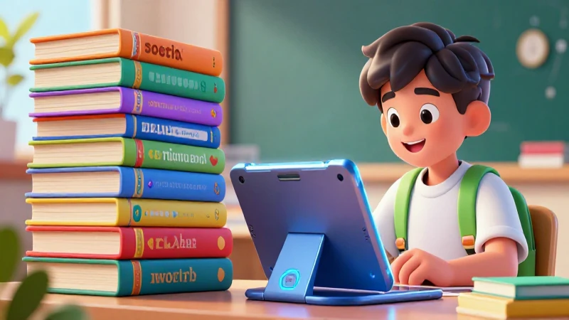 Encuentra los mejores libros de primaria en formato PDF en Bolivia 3 Estudiante feliz y moderno con libros y tablet