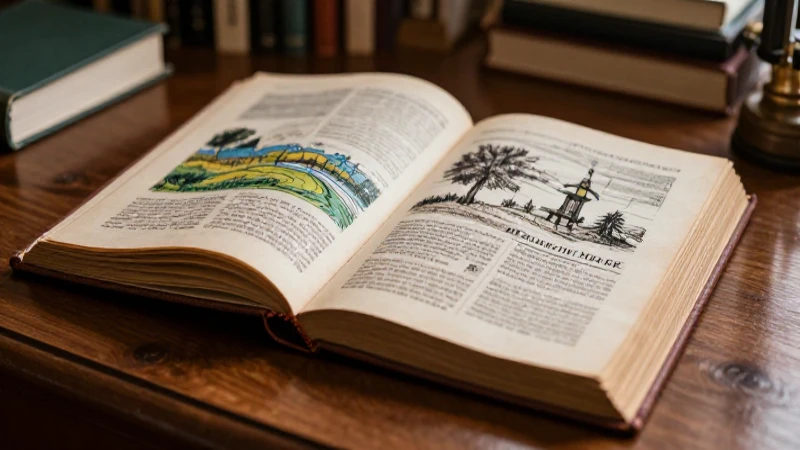 Libro antiguo de historia vibrante en un escritorio