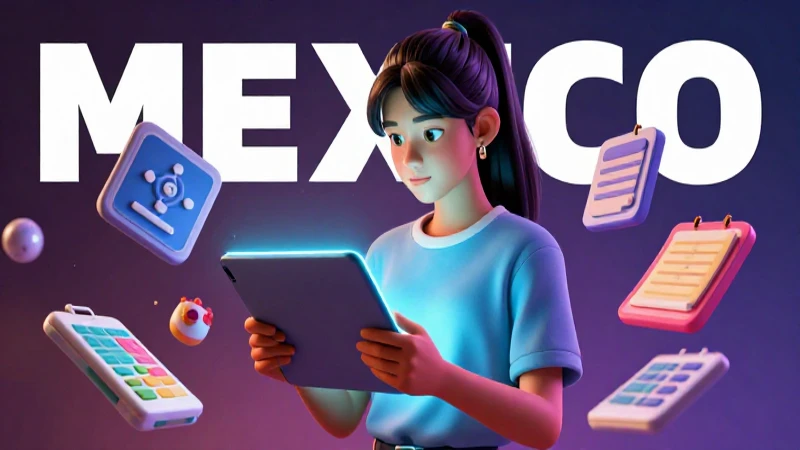 Estudiante mexicano con tablet ilustrado profesional