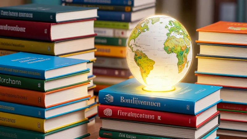 Libros vibrantes, conocimiento y diseño impactante