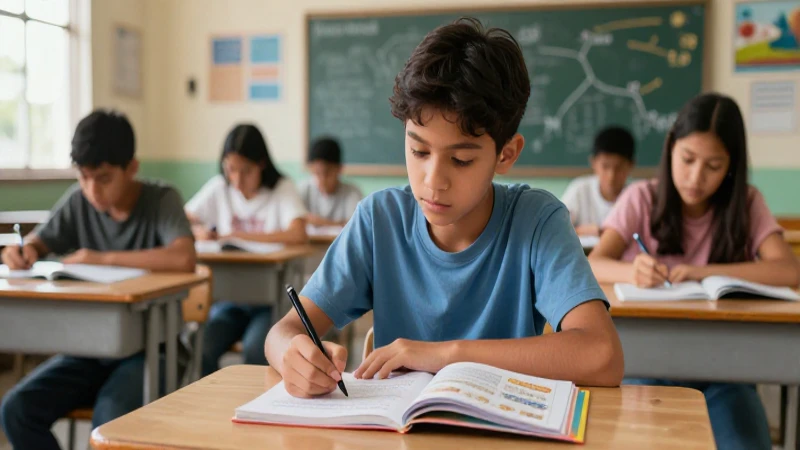 ¡Actualiza y mejora tu educación con la guía completa de libros de telesecundaria Reforma 2006! 7 Joven mexicano estudiando con gran motivación