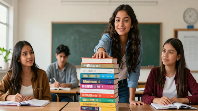 Estudiante mexicano busca libros en entorno moderno