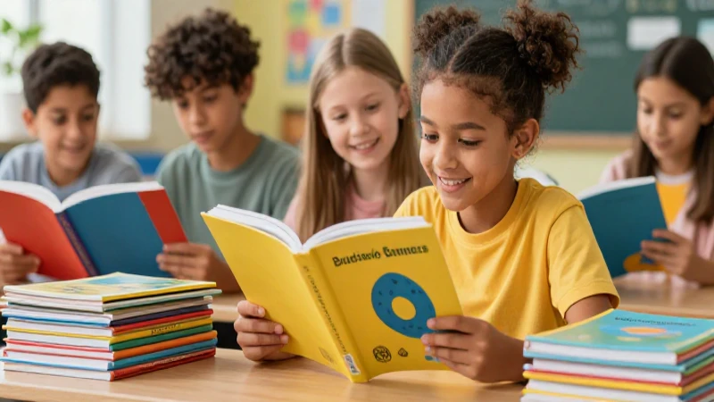 Estudiante sonríense lee libro educativo moderno