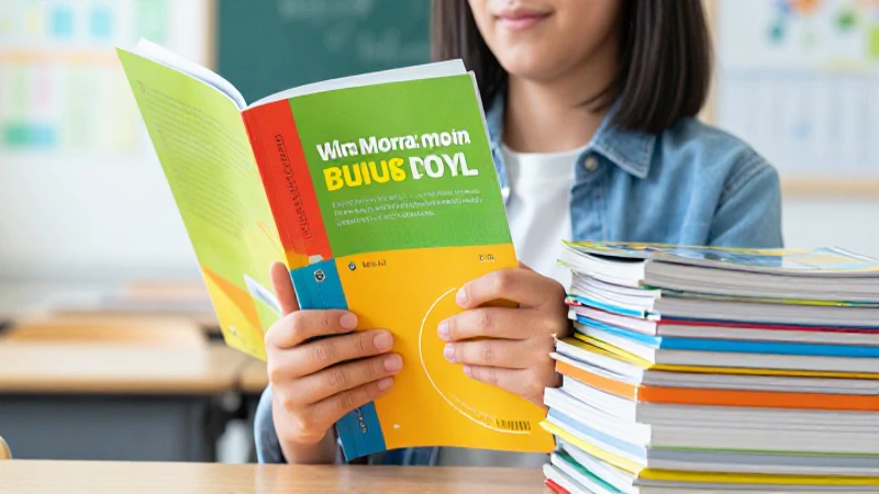 Estudiante orgulloso con libro y materiales educativos