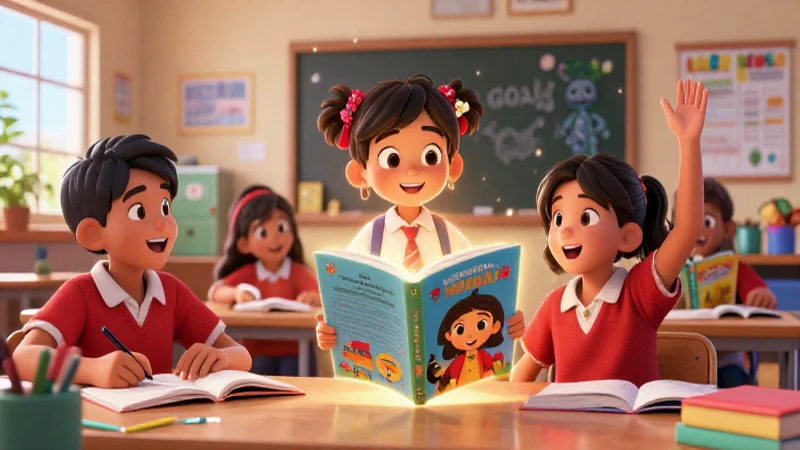 Revolución educativa: libros animados para aprender de forma divertida 6 Estudiantes mexicanos felices en clases vibrantes