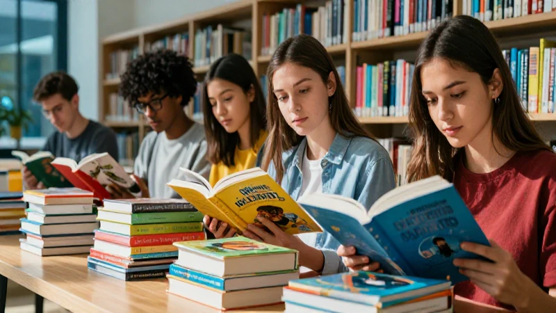 Biblioteca de libros de texto: Fuente perfecta para tu aprendizaje 5 Estudiante leyendo en biblioteca moderna