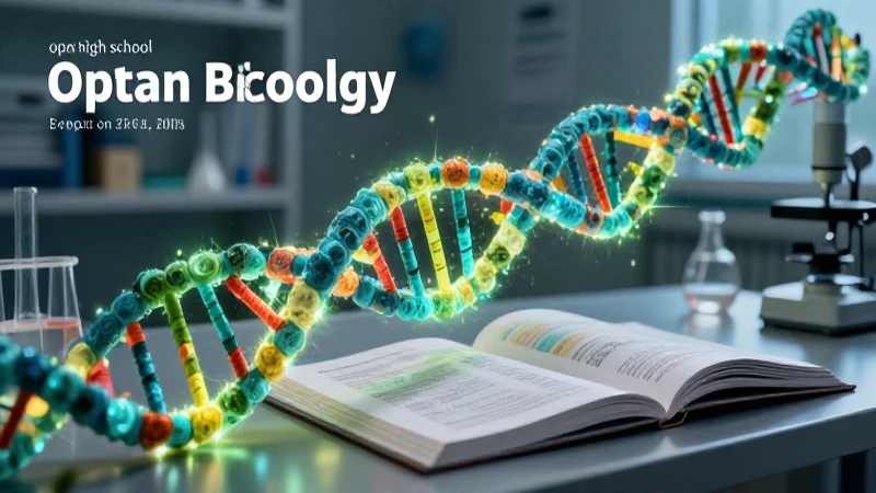 Libro de biología con ADN vibrante e iluminado