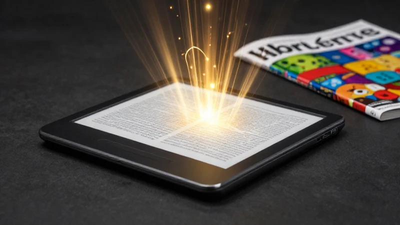 Libro digital elegante con destello de conocimiento