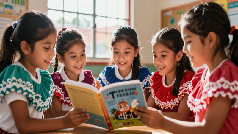 Libros de texto: ahorra y apoya una causa en Change.org 4 Niños alegres aprenden con libros bajo la luz