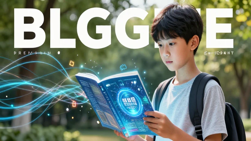Estudiante joven y libros holográficos digitales