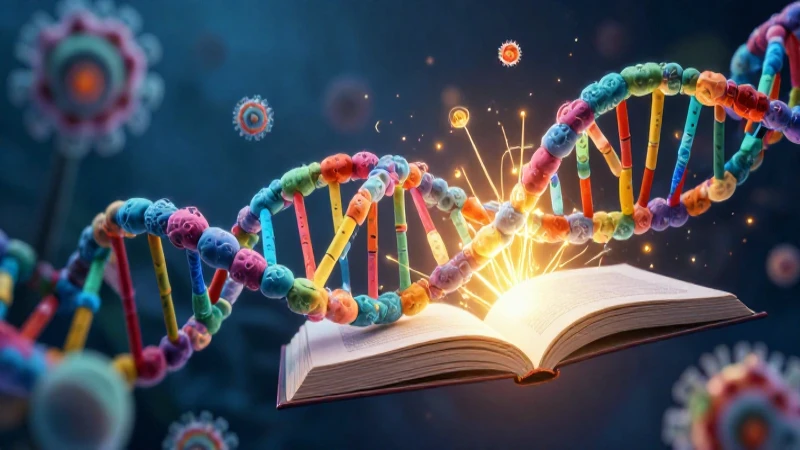 Portada académica vibrante: ADN y vida